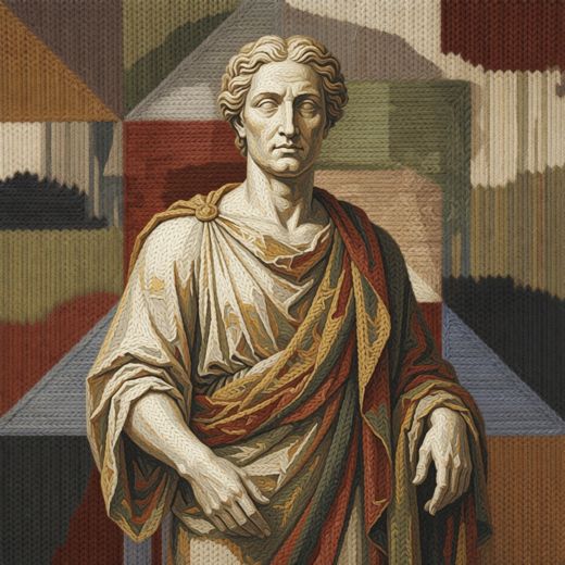 Classical Marble Bust — free Cubist Portrait Studies knitted art print