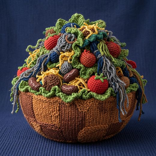 Basket Of Mixed Berries — free Knitted Fruit Studies knitted art print