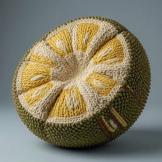 Citrus Fruit Slice — free Knitted Fruit Studies knitted art print