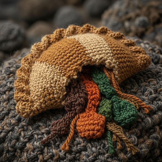 Empanada Pastry — free Knitted Fruit Studies knitted art print