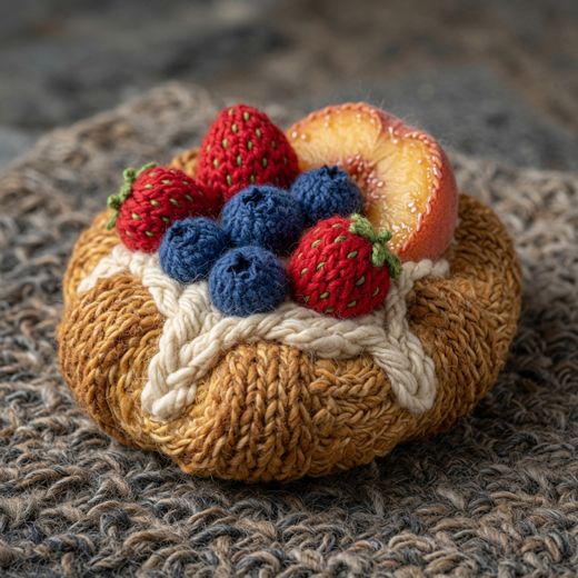 Fruit Tart Pastry — free Knitted Fruit Studies knitted art print