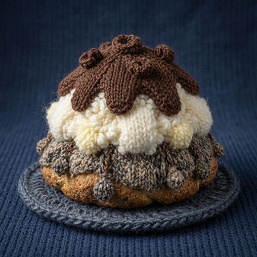 Ice Cream Sundae — free Knitted Fruit Studies knitted art print