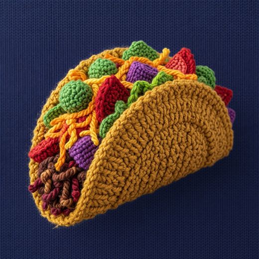 Loaded Taco — free Knitted Fruit Studies knitted art print