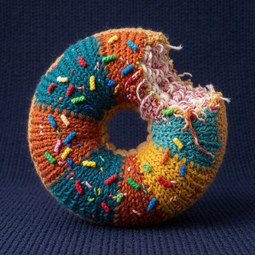 Sprinkle Donut — free Knitted Fruit Studies knitted art print
