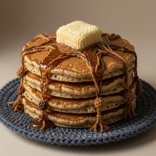 Stack Of Pancakes — free Knitted Fruit Studies knitted art print