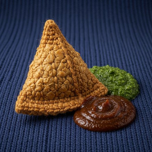 Tortilla Chip With Dips — free Knitted Fruit Studies knitted art print