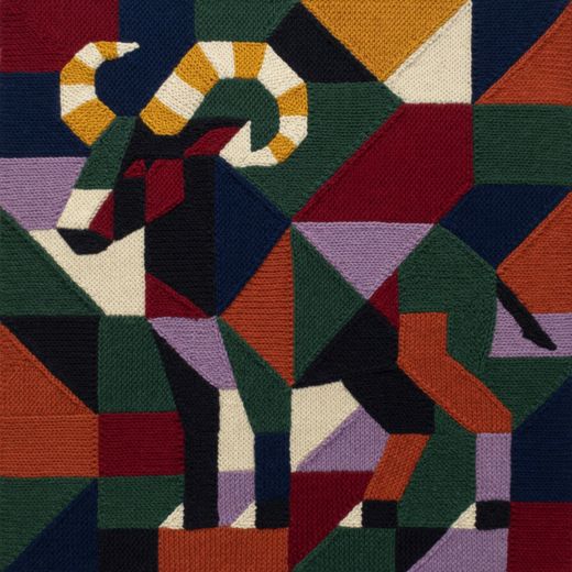 Bighorn Ram — free Geometric Art Prints knitted art print