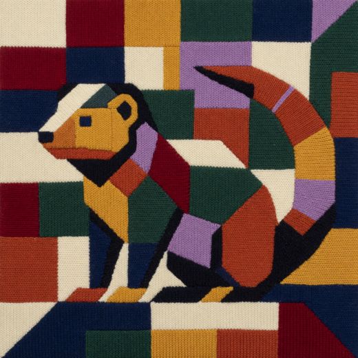 Brown Bear — free Geometric Art Prints knitted art print