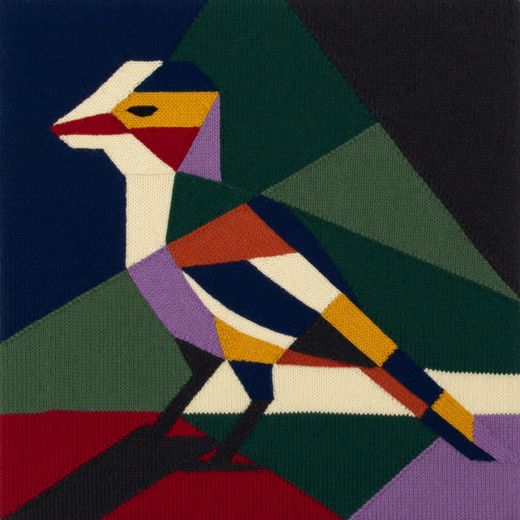 Colorful Bird — free Geometric Art Prints knitted art print