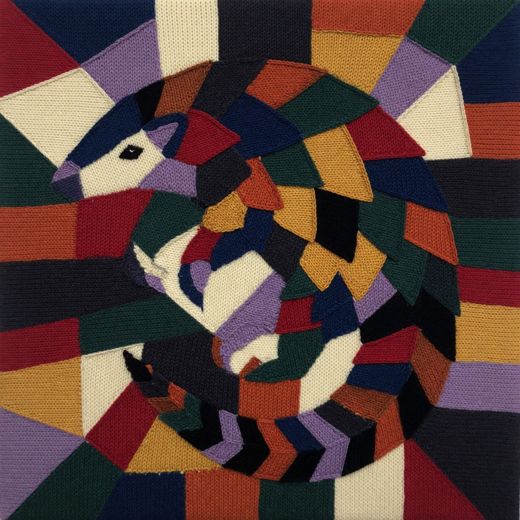 Curled Red Panda — free Geometric Art Prints knitted art print