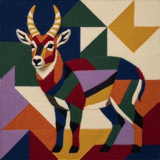 Gazelle — free Geometric Art Prints knitted art print