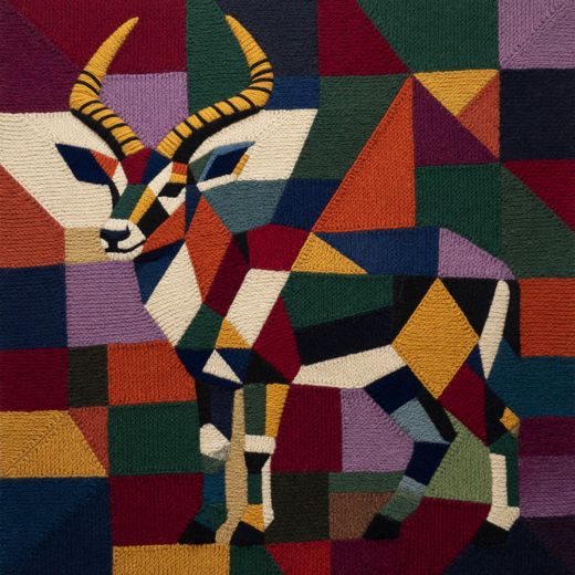 Geometric Gazelle — free Geometric Art Prints knitted art print