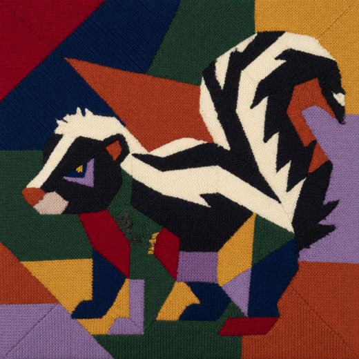 Geometric Skunk — free Geometric Art Prints knitted art print