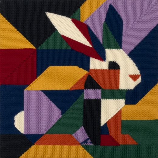 Hare Rabbit — free Geometric Art Prints knitted art print