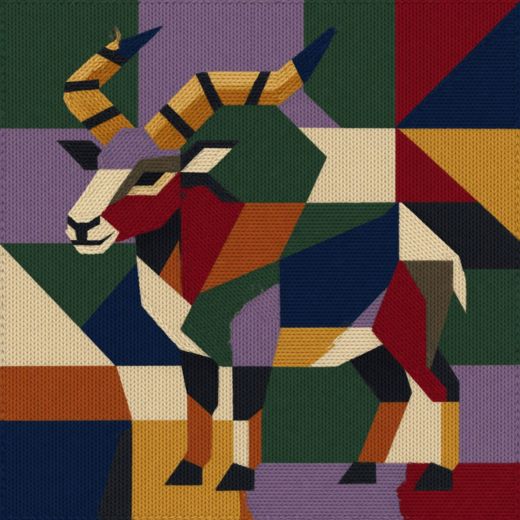 Horned Ibex — free Geometric Art Prints knitted art print