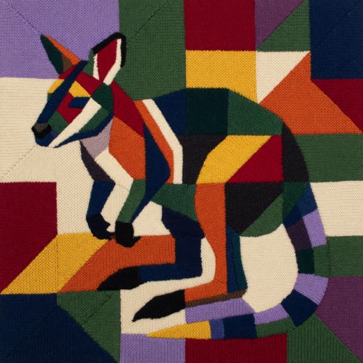 Kangaroo — free Geometric Art Prints knitted art print