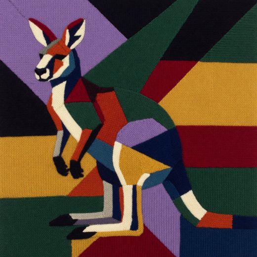 Kangaroo — free Geometric Art Prints knitted art print