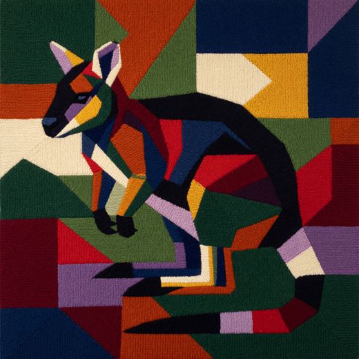 Kangaroo Joey — free Geometric Art Prints knitted art print