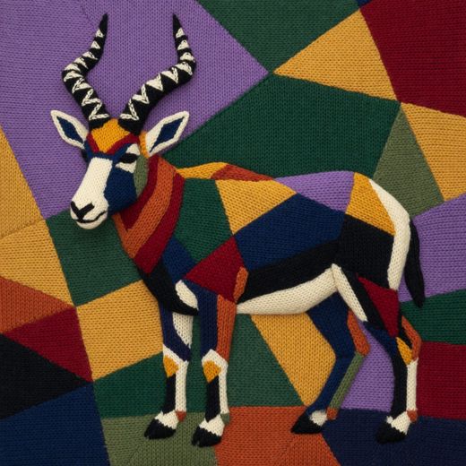 Long Horned Antelope — free Geometric Art Prints knitted art print