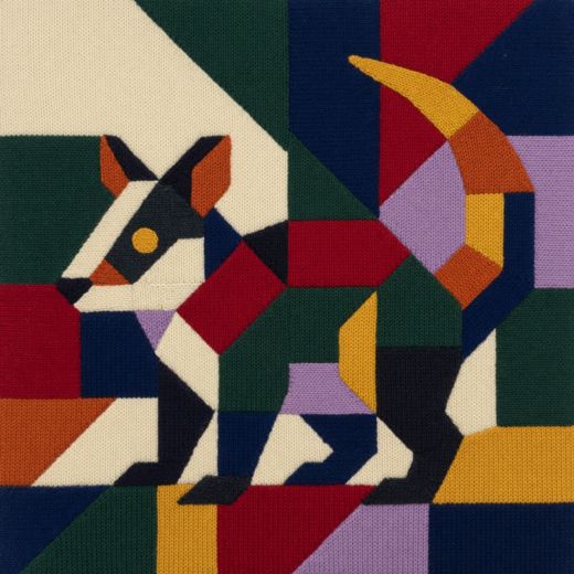 Opossum — free Geometric Art Prints knitted art print