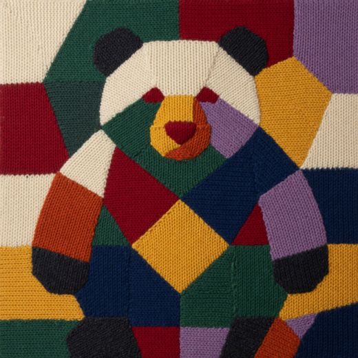 Panda Bear — free Geometric Art Prints knitted art print