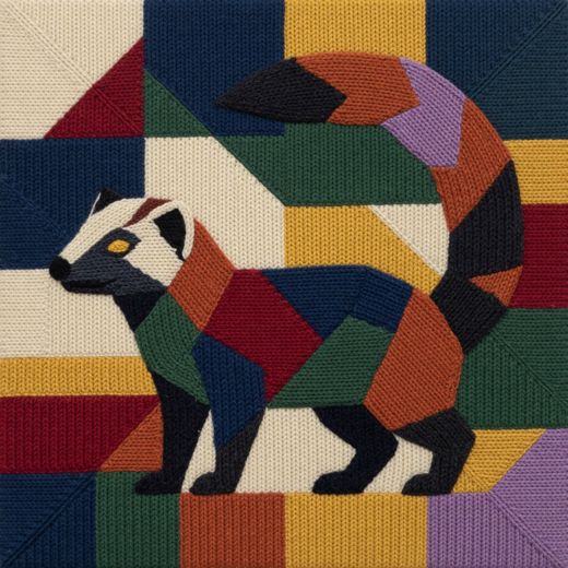 Pine Marten — free Geometric Art Prints knitted art print