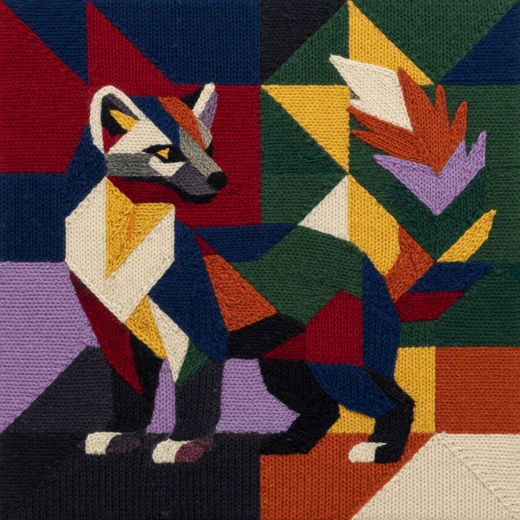 Red Fox — free Geometric Art Prints knitted art print