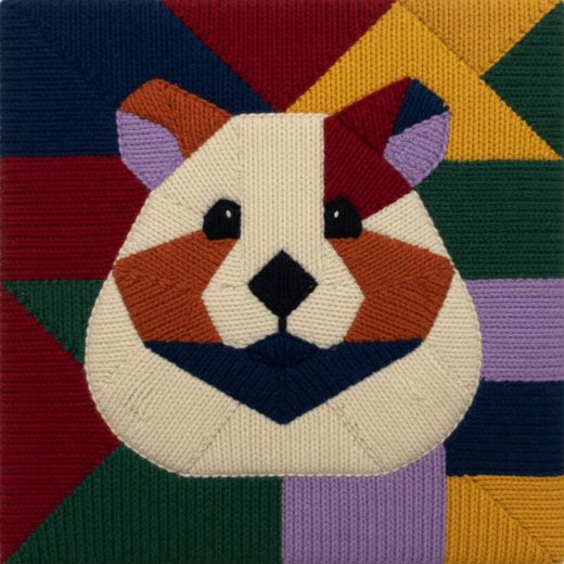 Red Panda — free Geometric Art Prints knitted art print