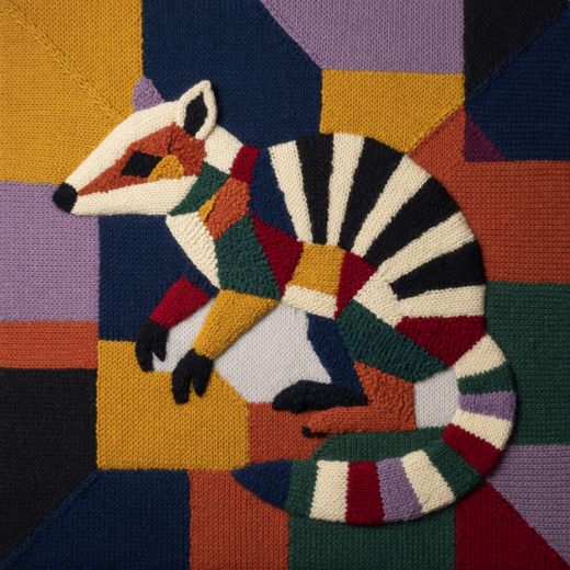 Ring Tailed Lemur — free Geometric Art Prints knitted art print