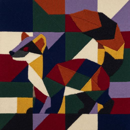 Sitting Fox — free Geometric Art Prints knitted art print