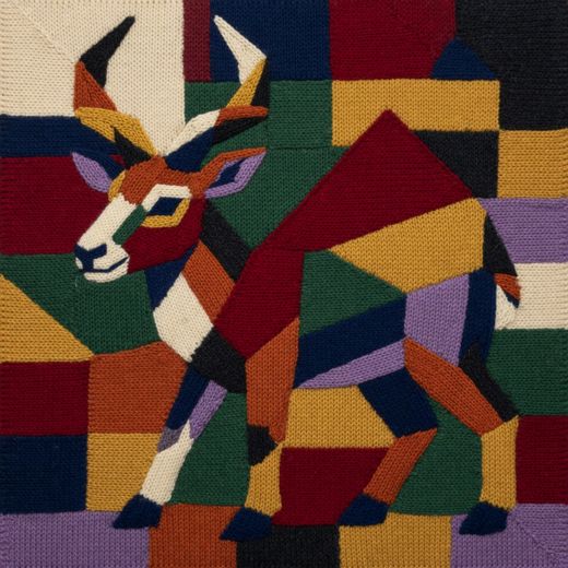 Walking Antelope — free Geometric Art Prints knitted art print