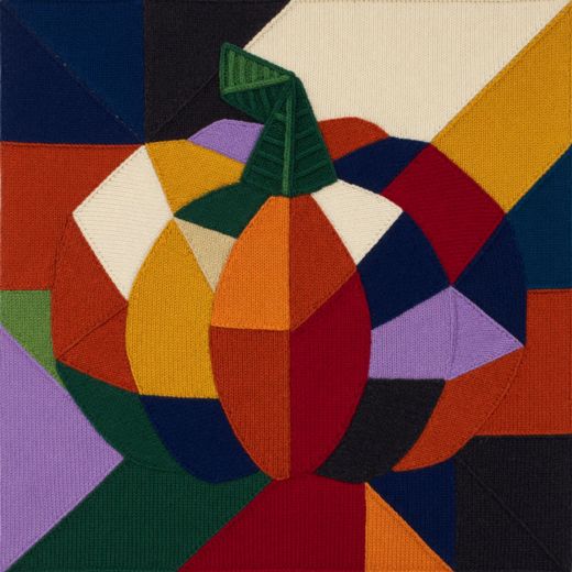 Orange Pumpkin — free Geometric Art Prints knitted art print