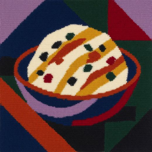 Bowl Of Pasta — free Geometric Art Prints knitted art print