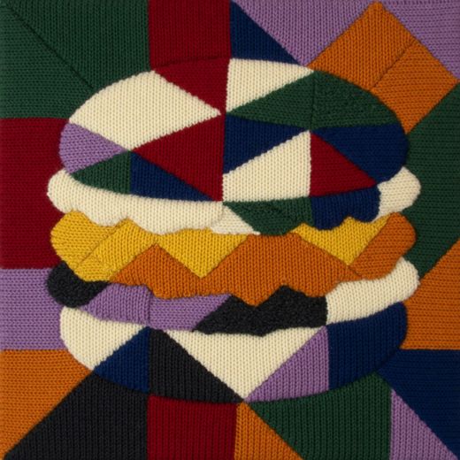 Cheeseburger — free Geometric Art Prints knitted art print