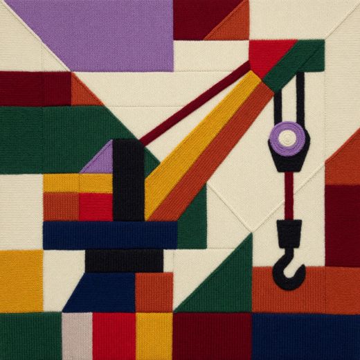 Construction Crane — free Geometric Art Prints knitted art print