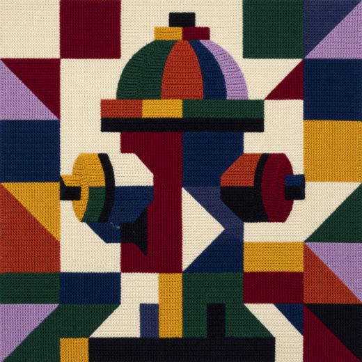 Fire Hydrant — free Geometric Art Prints knitted art print