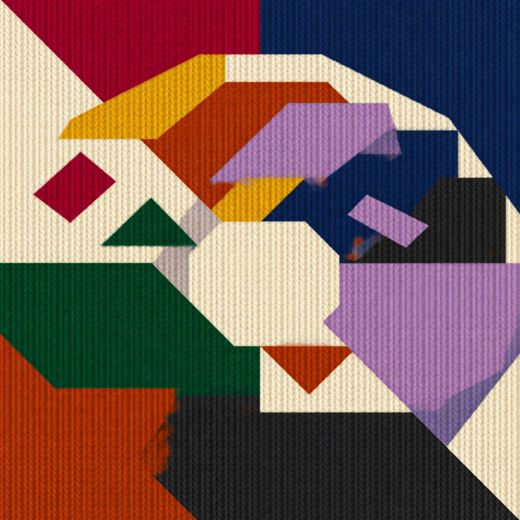 Abstract Geometric Shell — free Geometric Art Prints knitted art print