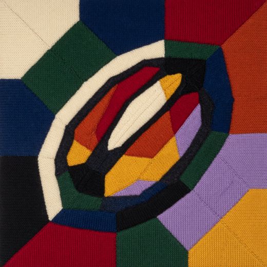Abstract Oval Emblem — free Geometric Art Prints knitted art print