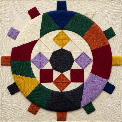 Geometric Wheel Mandala — free Geometric Art Prints knitted art print