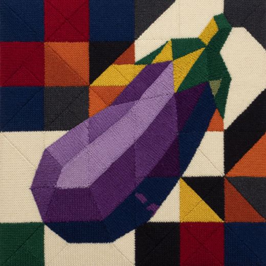 Eggplant Vegetable — free Geometric Art Prints knitted art print