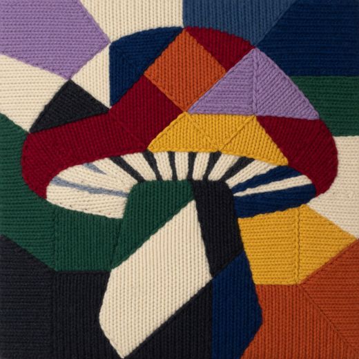 Red Mushroom — free Geometric Art Prints knitted art print
