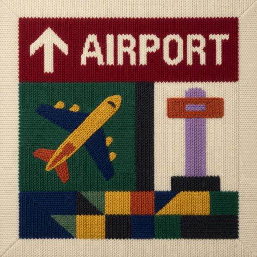 Airport Sign — free Geometric Art Prints knitted art print