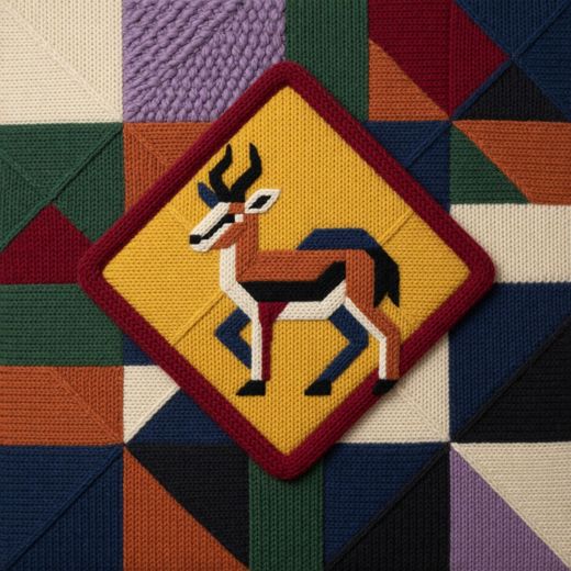 Antelope Crossing Sign — free Geometric Art Prints knitted art print