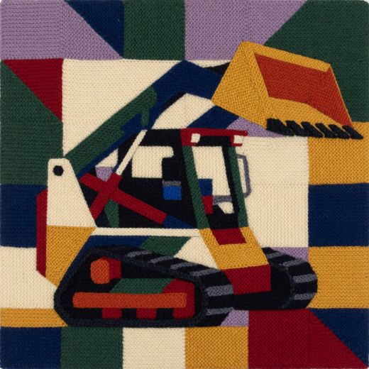 Bulldozer — free Geometric Art Prints knitted art print
