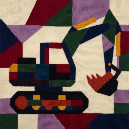 Excavator Digger — free Geometric Art Prints knitted art print