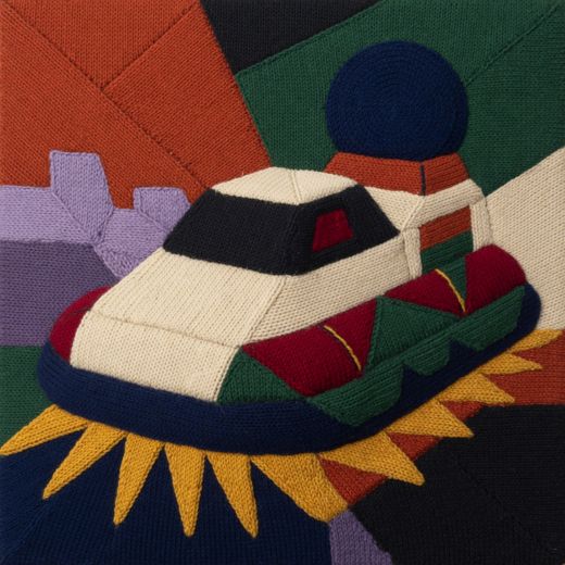 Geometric Car — free Geometric Art Prints knitted art print