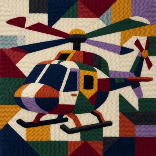 Helicopter — free Geometric Art Prints knitted art print