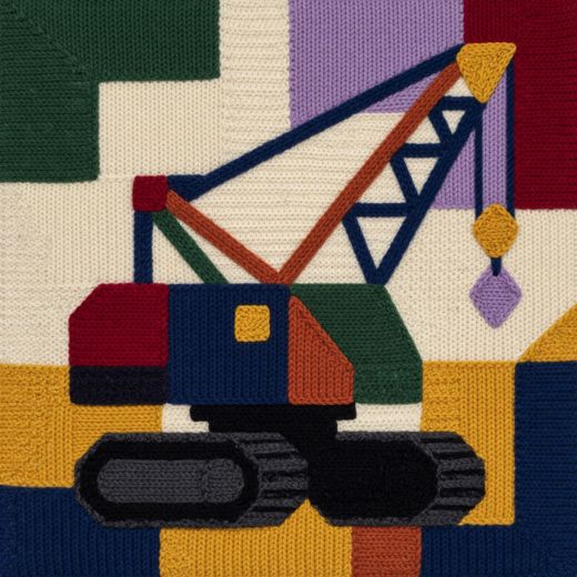 Mobile Crane — free Geometric Art Prints knitted art print