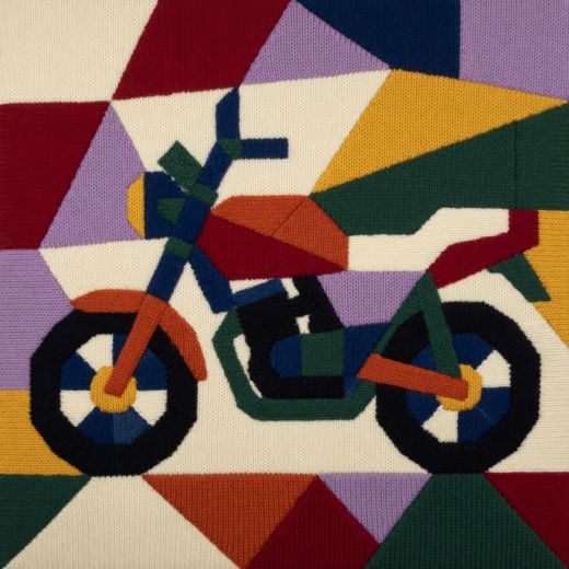 Motorcycle — free Geometric Art Prints knitted art print