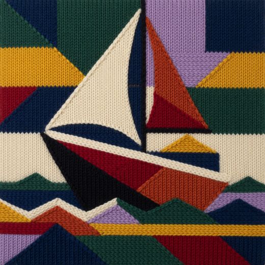Sailboat — free Geometric Art Prints knitted art print